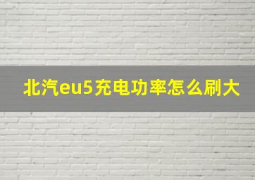 北汽eu5充电功率怎么刷大