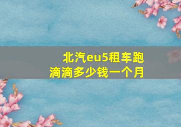 北汽eu5租车跑滴滴多少钱一个月