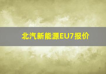 北汽新能源EU7报价