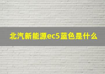 北汽新能源ec5蓝色是什么