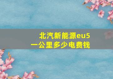 北汽新能源eu5一公里多少电费钱