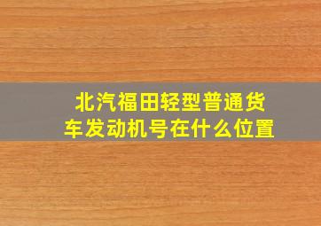 北汽福田轻型普通货车发动机号在什么位置