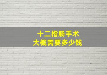 十二指肠手术大概需要多少钱