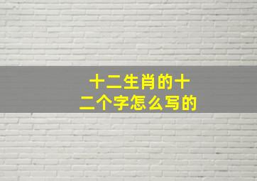 十二生肖的十二个字怎么写的