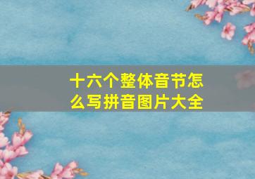 十六个整体音节怎么写拼音图片大全