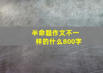 半命题作文不一样的什么800字