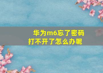 华为m6忘了密码打不开了怎么办呢