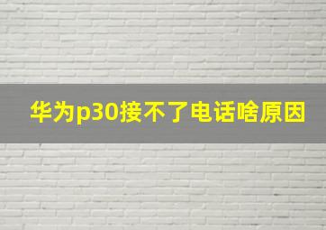 华为p30接不了电话啥原因