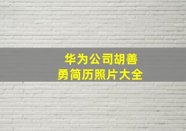 华为公司胡善勇简历照片大全