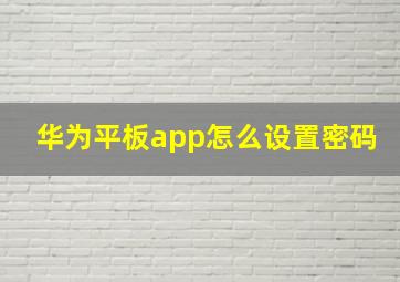 华为平板app怎么设置密码