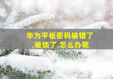 华为平板密码输错了,被锁了,怎么办呢