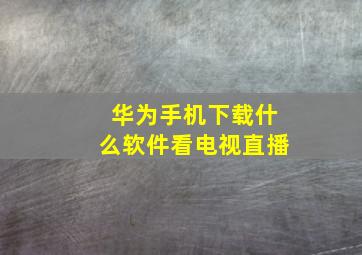 华为手机下载什么软件看电视直播