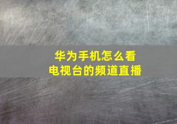 华为手机怎么看电视台的频道直播