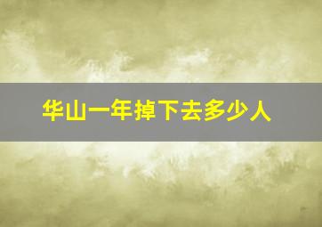 华山一年掉下去多少人