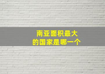 南亚面积最大的国家是哪一个