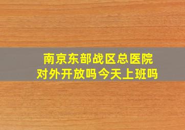 南京东部战区总医院对外开放吗今天上班吗