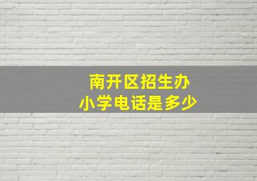 南开区招生办小学电话是多少