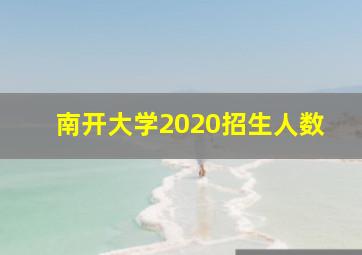 南开大学2020招生人数