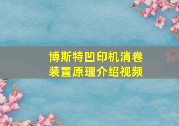 博斯特凹印机消卷装置原理介绍视频