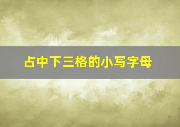 占中下三格的小写字母