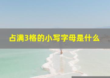 占满3格的小写字母是什么