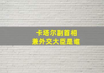 卡塔尔副首相兼外交大臣是谁