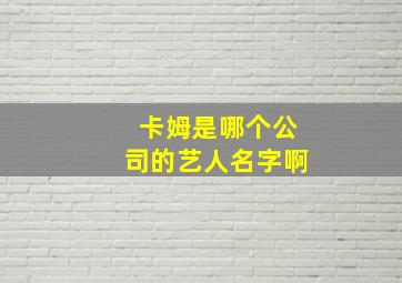 卡姆是哪个公司的艺人名字啊