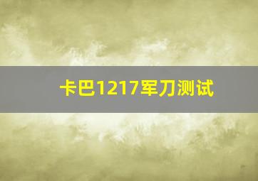 卡巴1217军刀测试