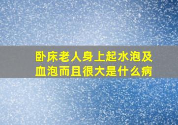 卧床老人身上起水泡及血泡而且很大是什么病