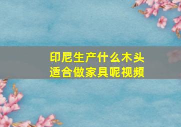 印尼生产什么木头适合做家具呢视频