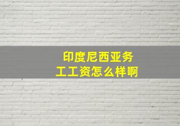 印度尼西亚务工工资怎么样啊