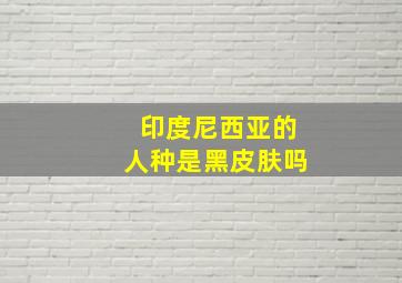 印度尼西亚的人种是黑皮肤吗