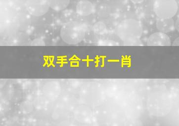 双手合十打一肖