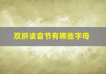 双拼读音节有哪些字母