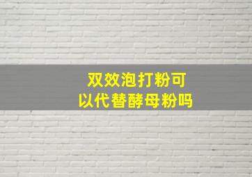 双效泡打粉可以代替酵母粉吗