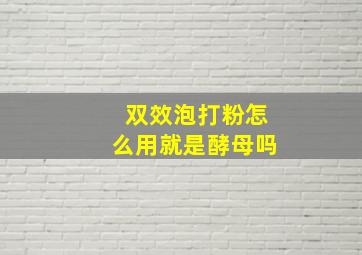 双效泡打粉怎么用就是酵母吗