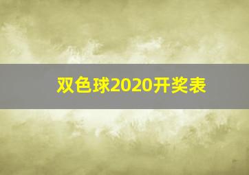 双色球2020开奖表