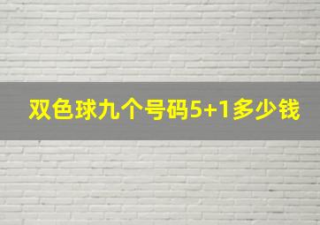 双色球九个号码5+1多少钱