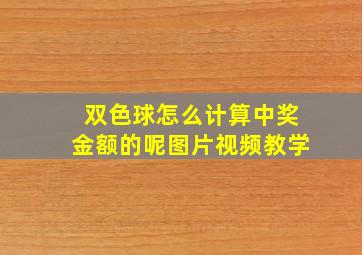 双色球怎么计算中奖金额的呢图片视频教学