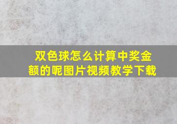 双色球怎么计算中奖金额的呢图片视频教学下载