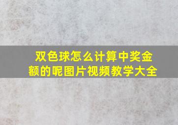 双色球怎么计算中奖金额的呢图片视频教学大全