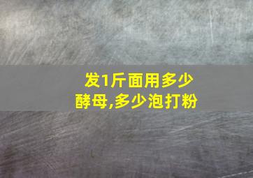 发1斤面用多少酵母,多少泡打粉