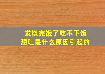 发烧完饿了吃不下饭想吐是什么原因引起的