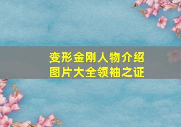 变形金刚人物介绍图片大全领袖之证