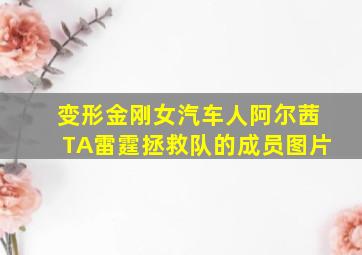 变形金刚女汽车人阿尔茜TA雷霆拯救队的成员图片