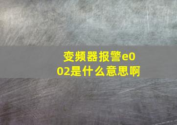 变频器报警e002是什么意思啊