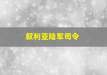 叙利亚陆军司令