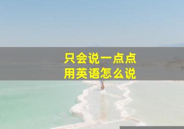 只会说一点点用英语怎么说