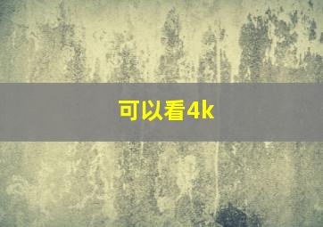 可以看4k