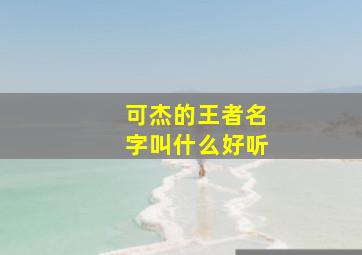 可杰的王者名字叫什么好听